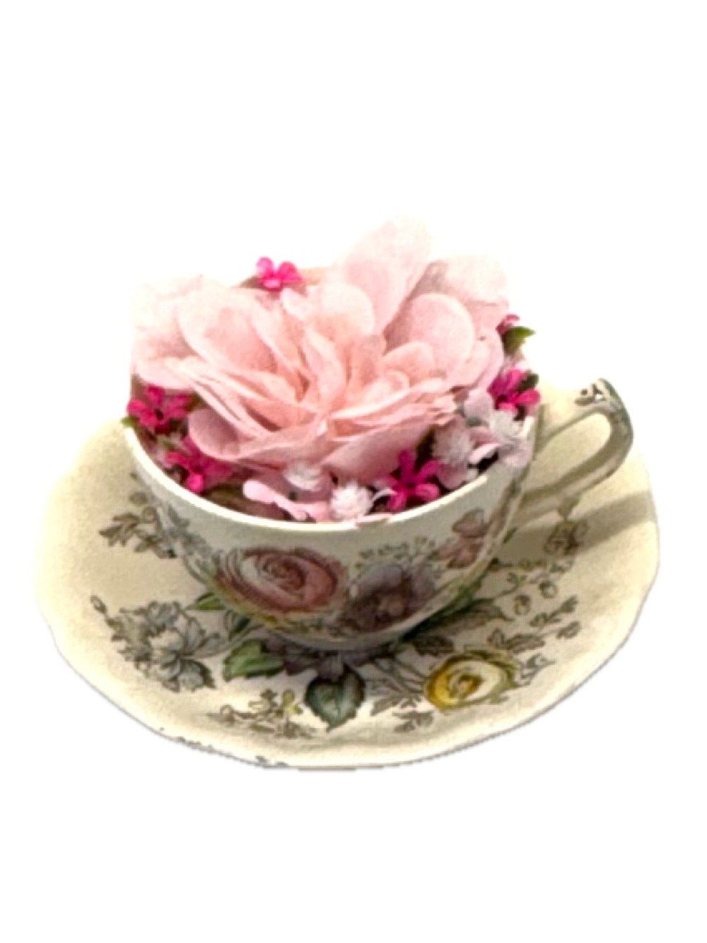 Vintage Johnson Brothers Sheraton Teacup Floral Arrangement Decor